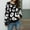 Black, variant on AOOCHASLIY Clothes Sweaters Women's Fashion Sleeves Leopard Round-Neck Tops Blouse Knitted Sweater
