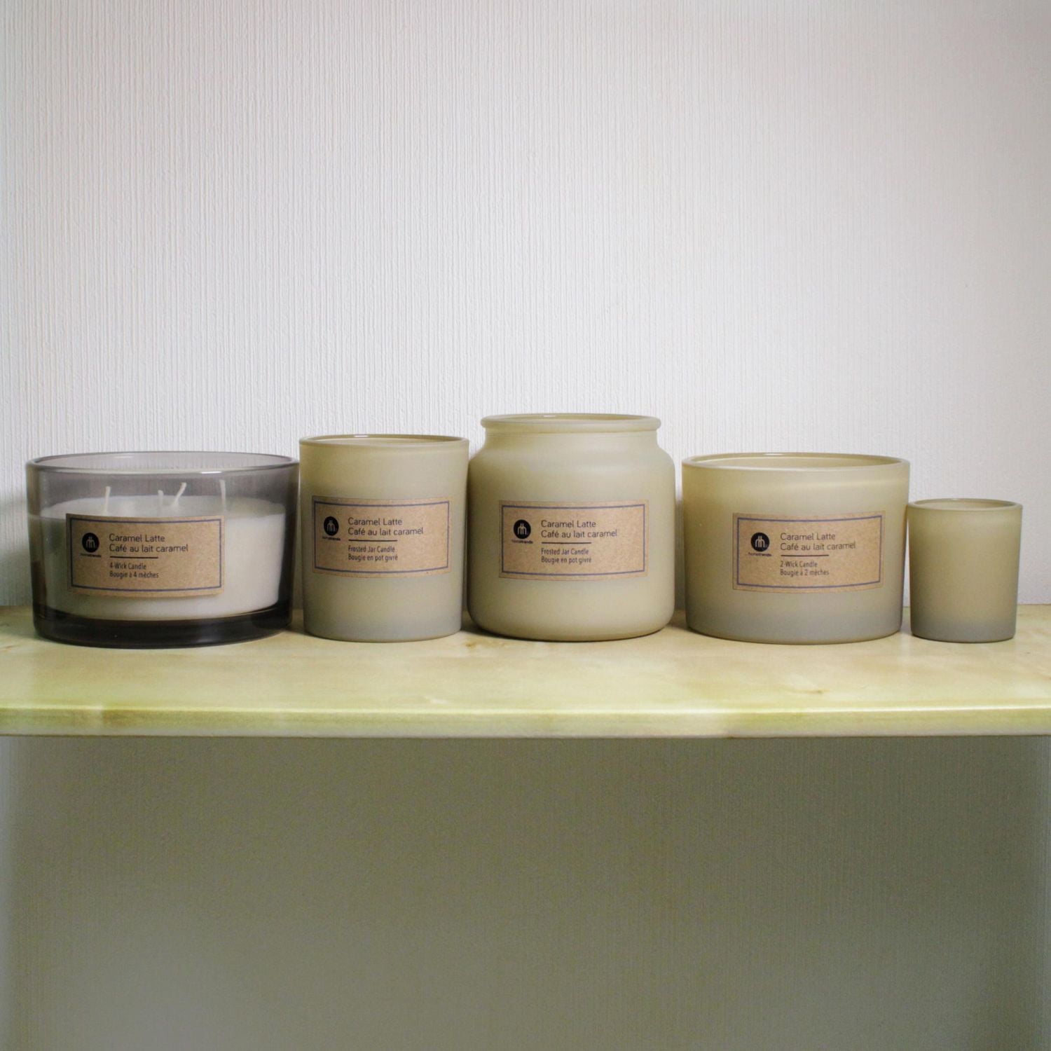 Hometrends 12oz Bougie parfumée à 2 mèches aux café au lait caramel 340g bougie parfumée