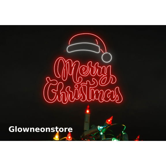 Glowneon Merry Christmas Neon Sign, Merry Christmas Quotes, Christmas Led Light, Christmas Decor