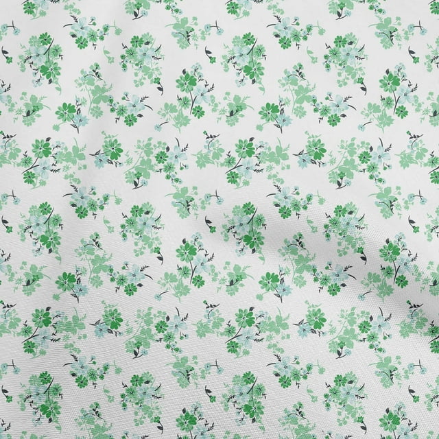 oneOone Georgette Viscose Green Fabric Floral Craft Projects Decor Fabric Printed By The Yard 42 Inch Wide