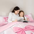 thumbnail image 5 of Castle Fairy Monogram B Queen Bedding (3 pcs): Gradient Glitter Print, Dreamy Princess, 5 of 8