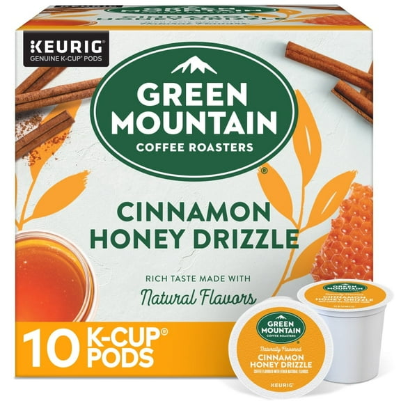 Green Mountain Coffee Roasters Cinnamon Honey Drizzle Flavored Coffee, Single Serve Keurig K-Cup Pods, 10 Count
