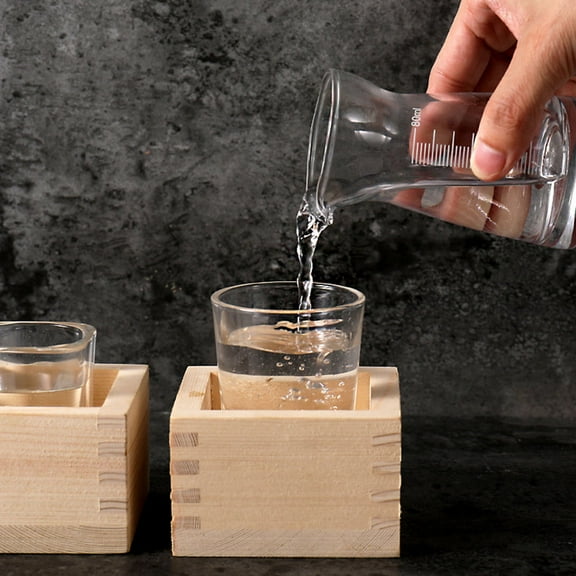 Yardwe Sake Cups Wooden Glass Multi 1 Set
