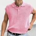 thumbnail image 2 of Sngxgn Men's Short Sleeve Regular Fit Polo Shirt(Pink,XXL), 2 of 4