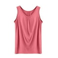 thumbnail image 6 of Tiqkatyck Tank Tops for Women Trendy Women's Spring and Summer Camisole Loose Pleated Sleeveless Top Sleeveless Basic Shirt Sleeveless Tunic Tops Summer Tops for Women Hot Pink XL, 6 of 6