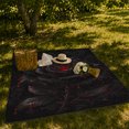 thumbnail image 7 of Single Black Rose With Crimson Beaded Petals, Cozy Flannel Blanket with ornate dark Floral Illustration Print, Housewarming Gift for Black Rose Enthusiasts, Home Decor for Bedroom and Living Room, 7 of 7