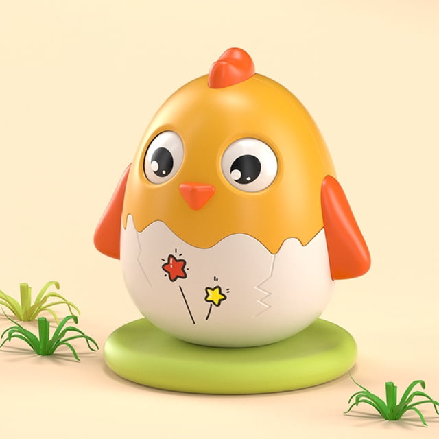 Leutsin Hanging Rattle Toys,Rattle Ball,Teething Rattle Toy, Sensory Grasping Teether, Non Tipping Chick-Shaped Bells An Educational Toy with Blinking Eyes for And