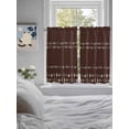 thumbnail image 3 of Rustic Botanical Bathroom Window Curtain, Japanese Herb on Brown Simple Art Light Filtering Coffee Kitchen Curtains, Bedroom Living Room Curtains 2 Panel 84"x54", 3 of 6