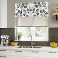 thumbnail image 4 of Black Grey Leaves Curtain Valances for Windows, Kitchen Valance Window Treatments Panel 2 Pack, Vintage Botanical Branches Rod Pocket Short Curtains for Bathroom Bedroom 42 x 12 Inch, 4 of 8