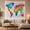 Paint Splash Map, variant on World Map in Rainbow Paint Splashes, Adventurous Watercolor for Travel Lovers, Global Wall Art, Housewarming Gift, Tapestry Wall Hanging for Bedroom and Study Room