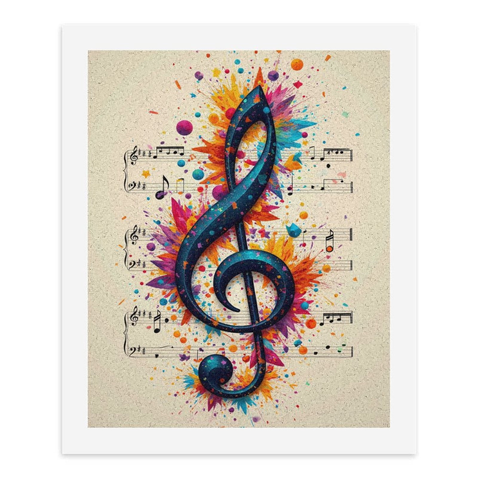 Paint By Numbers Kit for Adults Beginner - DIY Music Note Colorful Splash Art Canvas Painting Kits for Adults, Frameless Paint By Number for Adults for Home Wall Decor 16x20 Inch