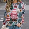 thumbnail image 2 of Kcodviy Chandails de Noël pour Femmes Chandails avec Chat pour Femmes Mignon Chandail à Imprimé Graphique T-Shirt Coloré Manches Longues Col Rond Chandail Décontracté à Enfiler Hauts, 2 of 5