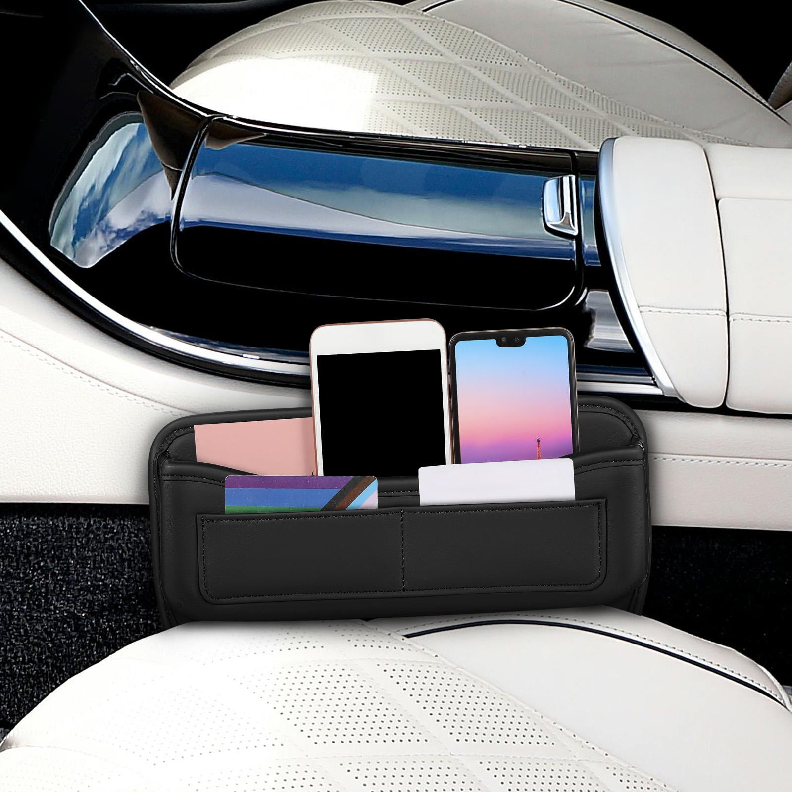SOPOTUTU Between Seat Car Gap Filler Black Organizer Enhances Car Interior and Holds Essentials