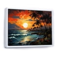thumbnail image 2 of Designart "Sunrise Amidst Palm Trees I" Beach Floater Framed Canvas Art Print, 2 of 7
