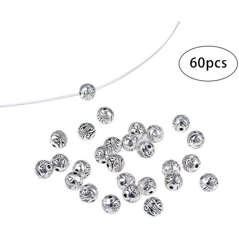 385pcs 8 Styles Tibetan Silver Spacer Beads Alloy Tube Bead Spacers for Bracelet  Necklace Jewelry Making, Hole: Hole: 1-3.5mm (TIBEB-KS0001-01AS)