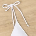 thumbnail image 6 of Womens Swimsuits Solid Color Lace Up Spaghetti Strap Brassiere With Thongs Sexy Brazilian Two Piece Bikini Sets For Women Swimwears Holiday Wear,White,S, 6 of 8