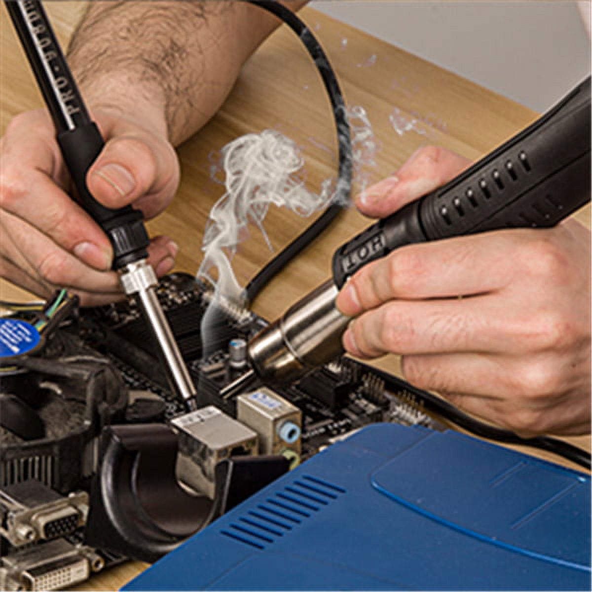 EXCITED WORK 800W Electric Soldering Station, 2 in 1 Electric Heat Gun LED Display Electric Soldering Iron Kit Workstation for Soldering Tools, Repair Soldering Kit