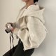 thumbnail image 1 of Sudadera con capucha y cremallera para mujer, abrigos cortos de gran tamaño, estilo coreano, con Bolsillos y cordón, Color liso, Harajuku, Otoño e Invierno, 1 of 4