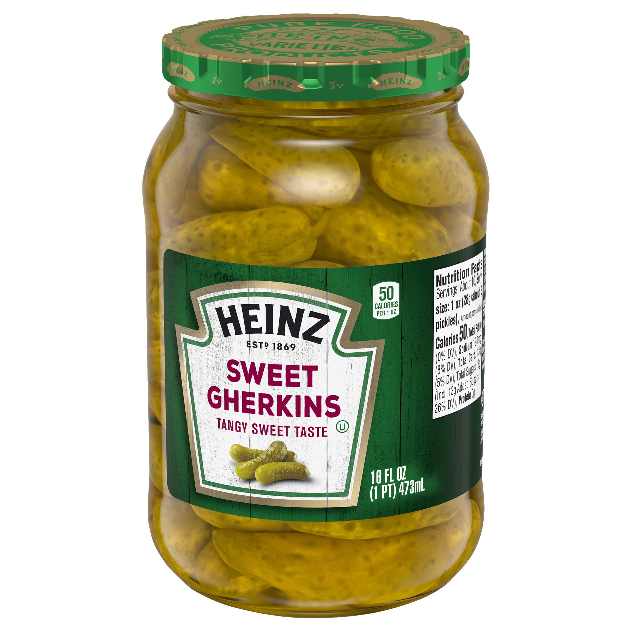 Heinz Sweet Gherkins Mini Pickles, 16 fl oz Jar