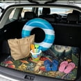 thumbnail image 2 of Xixirimido Universal Car Trunk Mat 29" x 39", All Weather Trunk Protection Durable Cargo Liner Mat Auto Interior Accessories Fit for Most Car Models, Crow Mushroom Starry Night, 2 of 7