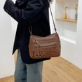 thumbnail image 2 of DGMIOCS Crossboby Bag for Women - Soft PU Leather Multi-Pocket Shoulder Bag Handbag with Adjustable Strap Brown, 2 of 8