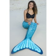 Fin Fun Mermaidens - Mermaid Swimming Tails with Monofin for Adults, Adult M Size, Tidal Teal, 2 Pcs