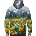 thumbnail image 7 of Honeii Mountain Daisy Meadow Pattern Mens Hoodies Men's Loose Sleeve Sweatshirt,Pullover Hooded Sweatshirt for Men,Essentials Hoodie-Small, 7 of 7