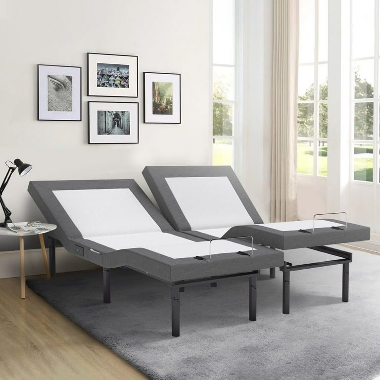 Renanim Adjustable Bed with Electric Massage Reclining Head