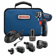 Restored Bosch 12V Cordless Drill Driver 2Ah 265 In-Lbs 1300RPM 5 Piece