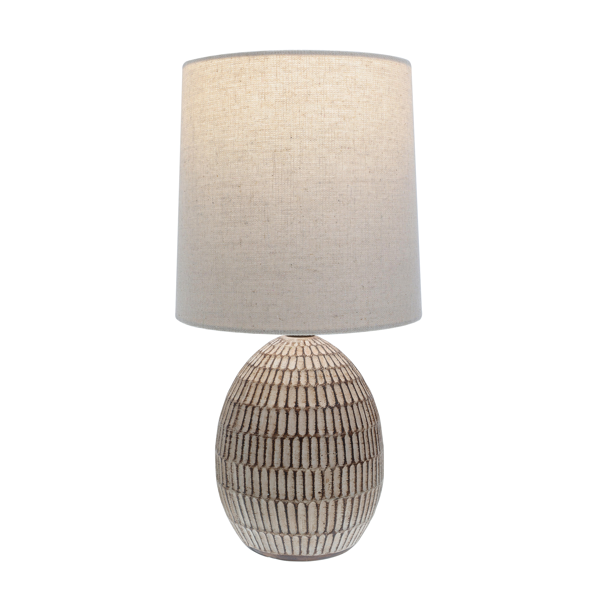 Simple Home 12.75" Bohemian Ceramic Table Lamp with Beige Shade photo 1