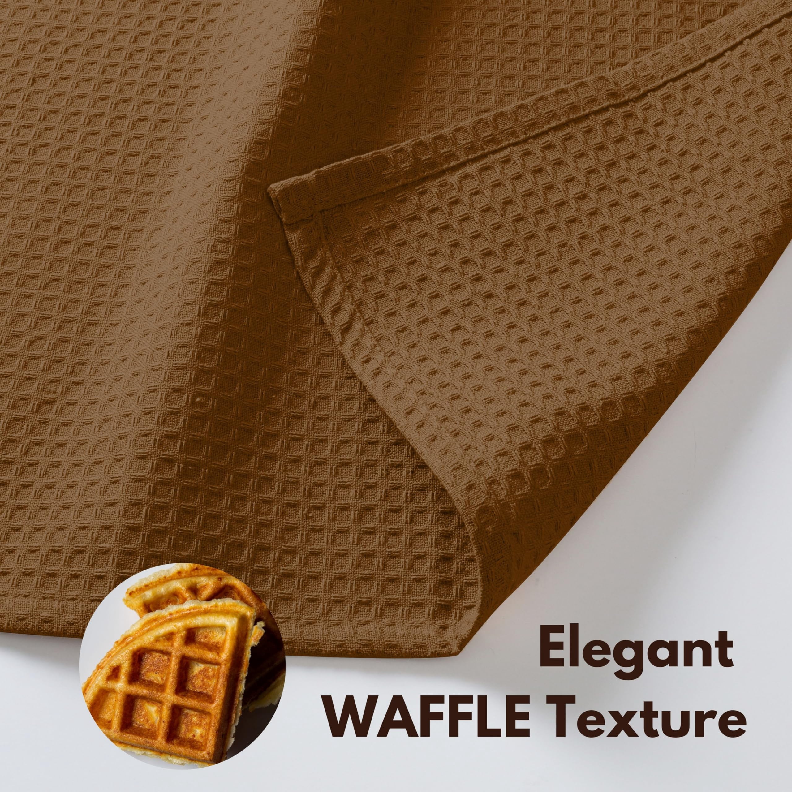 Native Fab Cotton Dish Towel & Dishcloths 8 Piece Set - Soft, Absorbent, Durable, Washable, Fast Drying Towels for Cleaning, Cooking, Baking - Ideal for Home, Kitchen, BBQ & Outdoor Use - Brown
