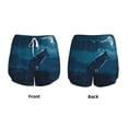 thumbnail image 3 of Pofeuu Lonely Night Wolf Print Women's Athletic Shorts Running Workout Shorts Tummy Control Quick Dry Gym Shorts with Pockets Double layer sports shorts-Large, 3 of 7
