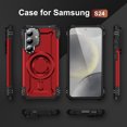 thumbnail image 2 of Allytechgroup for Samsung Galaxy S25 Case with Camera Kickstand, Support Wireless Charging Magnetic Phone Case for Women Men Military Grade Drop Protection for Samsung Galaxy S25, Red, 2 of 9