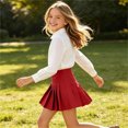 thumbnail image 3 of Fancifize Kids 2 Piece Skirt Set for Girls Long Sleeve Collared Button Down Shirts and Pleated Skirts Sets, 3 of 6
