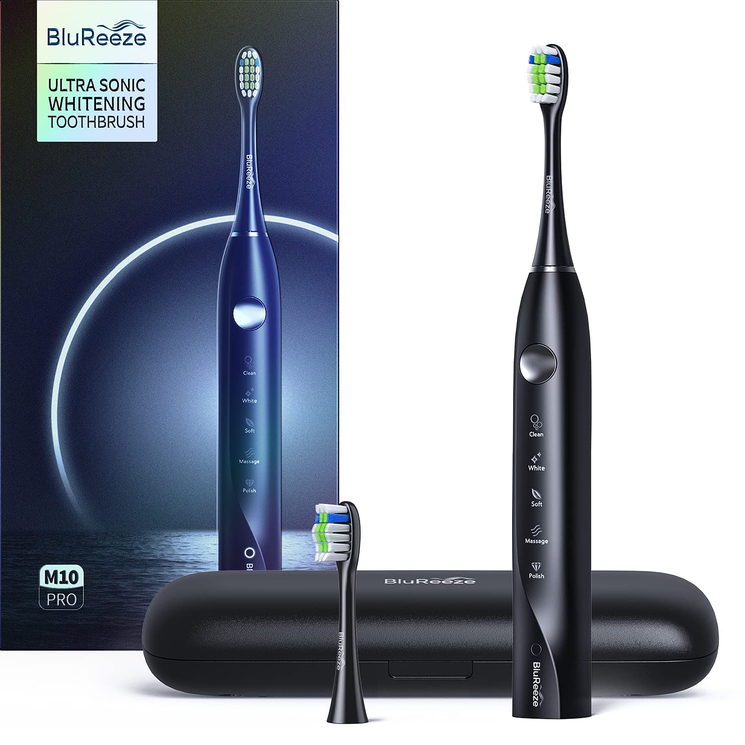 Atmoko M10 Pro Rechargeable Electric Toothbrush, 10 Brush Heads