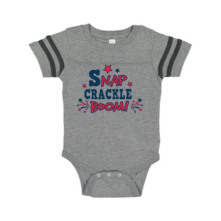 

Inktastic 4th of July Snap Crackle Boom with Red and White Fireworks Gift Baby Boy or Baby Girl Bodysuit