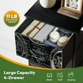 thumbnail image 5 of 4 Drawer Vertical Storage Dresser mystic occult symbols pentacles black with Wood Top Fabric Pull Drawers, 5 of 8