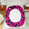thumbnail image 5 of Manfei Leopard Print Twin Sheet Sets,Zebra Pattern Twin Fitted Sheet,Pink Black Flat Sheet For Teens,Super Cozy Room Decor,3 Pieces, 5 of 7