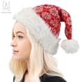 thumbnail image 6 of Gustave Christmas Hats Santa Hats Comfort Knitted Xmas Holiday Hats Thicken Classic Fur for Christmas New Year Festive Party Supplies - Adult Size, 6 of 8