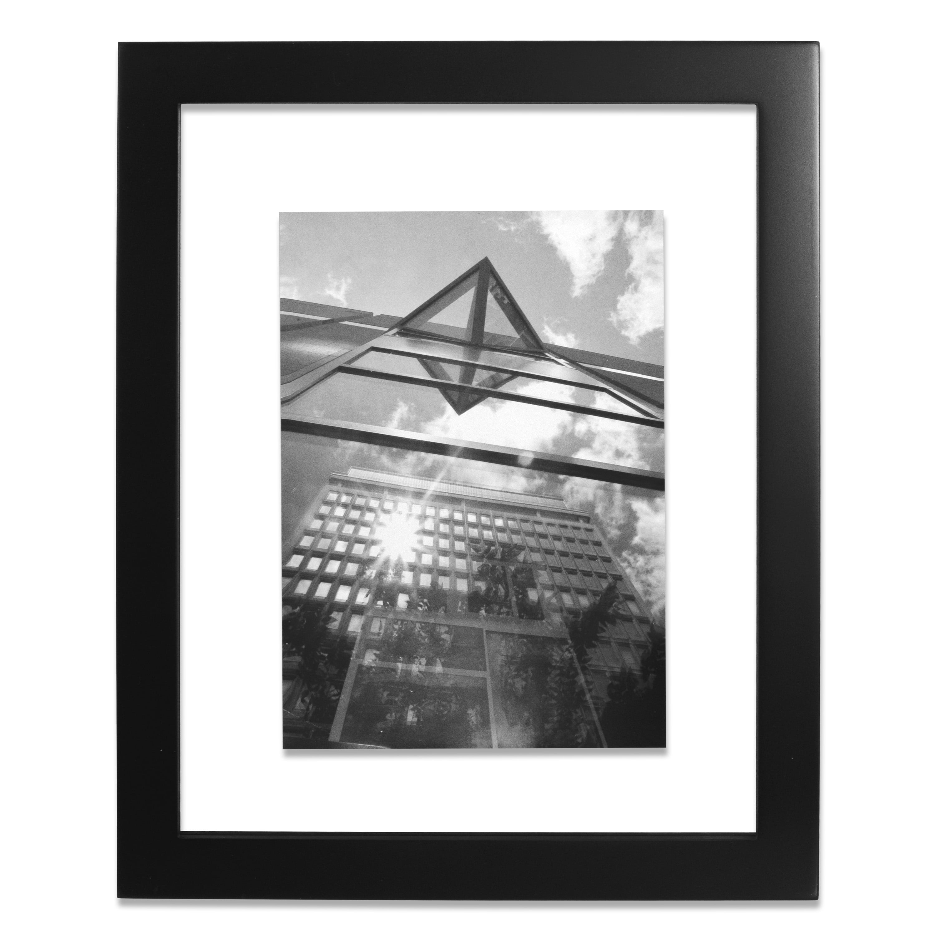 Malden International Designs Black 8x10 Floating Glass Picture Frame