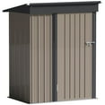 thumbnail image 5 of LACOO 3 x 5 ft. Patio Steel Storage Lockable Shed for Backyard, Mental Outdoor Storage Shed for Garden with Groove Roof, Brown, 5 of 10