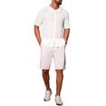 thumbnail image 2 of INSPIRE CHIC Father's Day Men's Lace Hollow See Through Button Down Short Sleeve Disco Sheer Shirt M White, 2 of 5