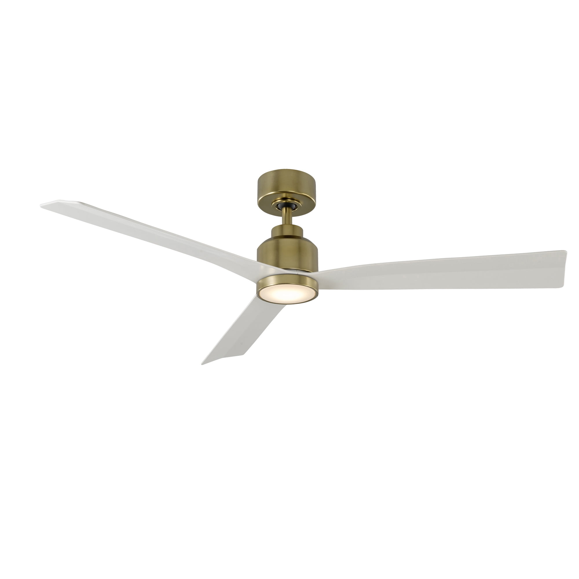 WAC Clean 52" Soft Brass/Matte White Dimmable LED Smart Ceiling Fan with Remote Control