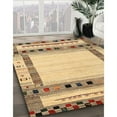 thumbnail image 2 of Ahgly Company Indoor Round Contemporary Chrome Gold Yellow Abstract Area Rugs, 6' Round, 2 of 6