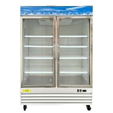 54 in. Commercial Glass Door Refrigerator 45 Cu.Ft Auto Defrost. Merchandiser Cooler Refrigerator 53.6''Wx33.7''Dx83.8''H