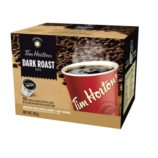 Café torréfaction foncée de Tim Hortons - 30 dosettes de café à usage unique 30 tasses