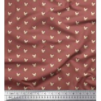 Soimoi Cotton Duck Fabric Puppy Face Dog Print Fabric by the Yard 42 Inch Wide