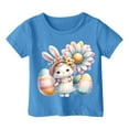 thumbnail image 4 of XDZJLR T-Shirt Fille Tout-Petit Graphique de Pâques Coupe Ample Décontractée Manches Courtes Col Rond pour Garçons 4-5 Ans, 4 of 4