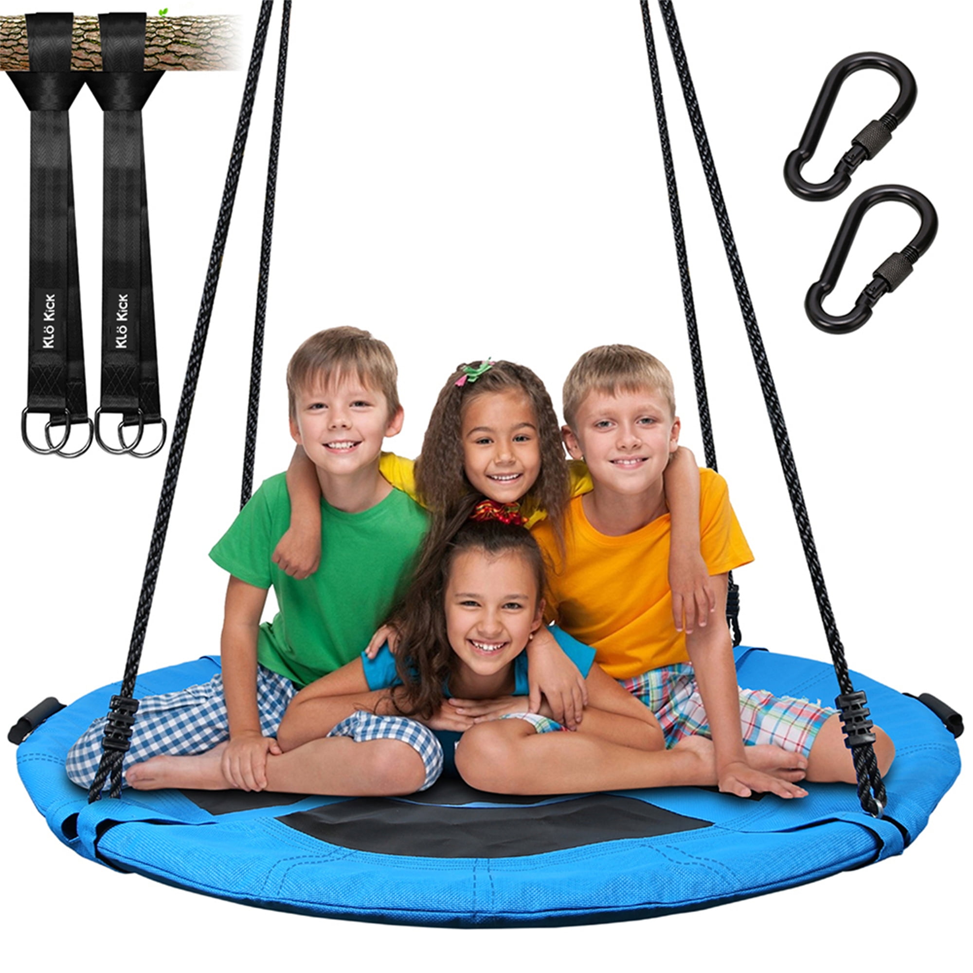 KLOKICK 700lb 45" Saucer Tree Swing for Kids Adults with 2pcs 10ft Tree