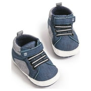 HsdsBebe Baby Boys Girls Shoes Infant High Tops Ankle Sneakers Soft Anti-Slip Sole for First Walkers 3-18 Months